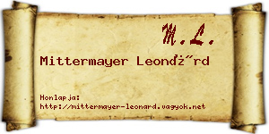 Mittermayer Leonárd névjegykártya